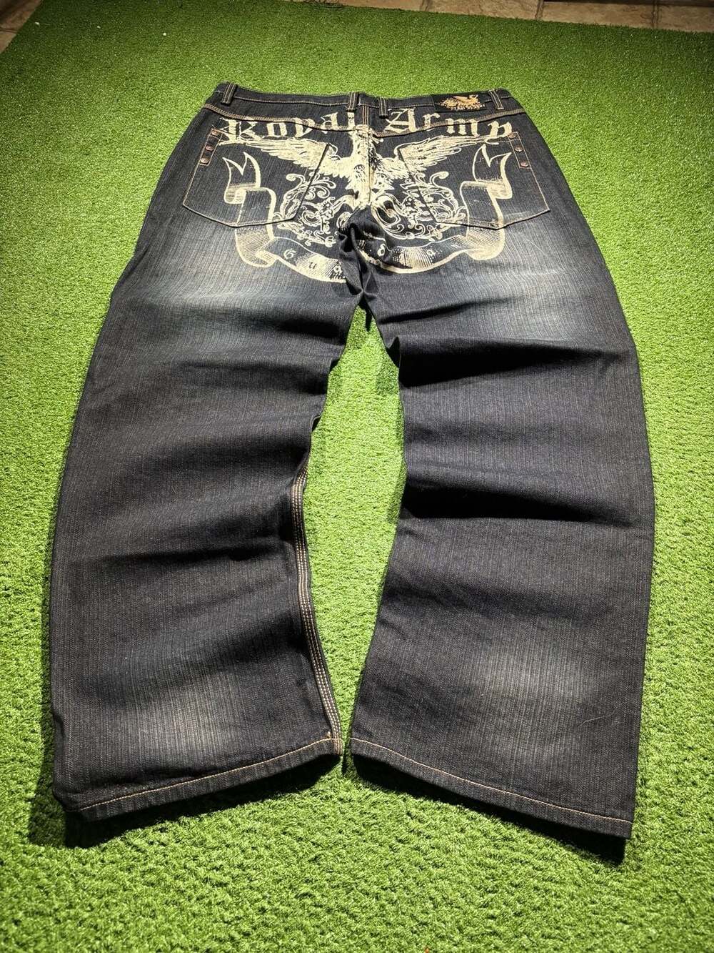 Royal Army Graphic Straight Leg Jeans 40x34